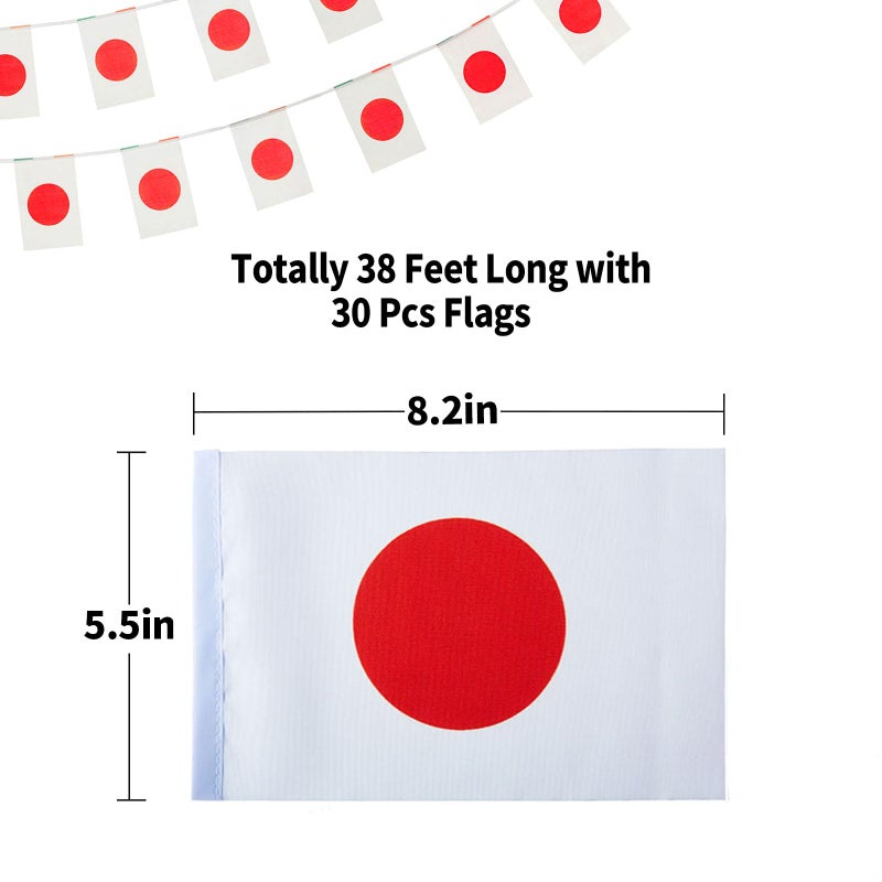 mflagperft Japan Flag Japanese Flag, Small String Japan Flags Mini Japanese Flags Banner, Used for Party School Sports Events Patriotic Festival Decorations - Image 4